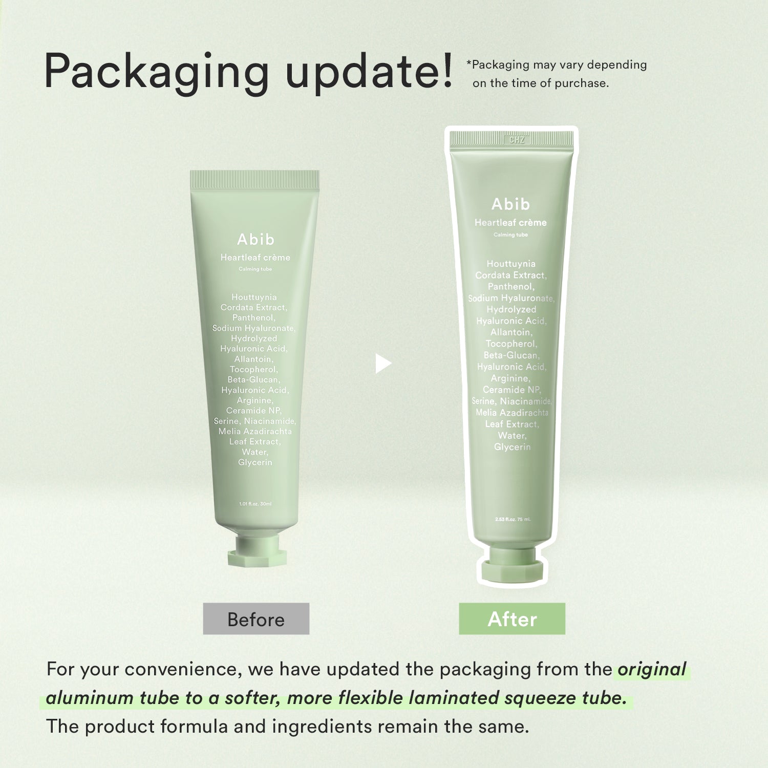 Heartleaf cream Calming tube