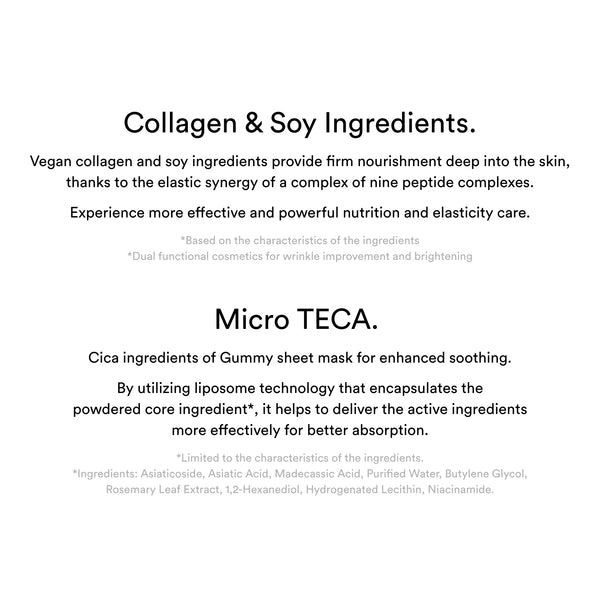 Gummy Sheet Mask Non-Animal Collagen Milk Sticker (10 Sheets)